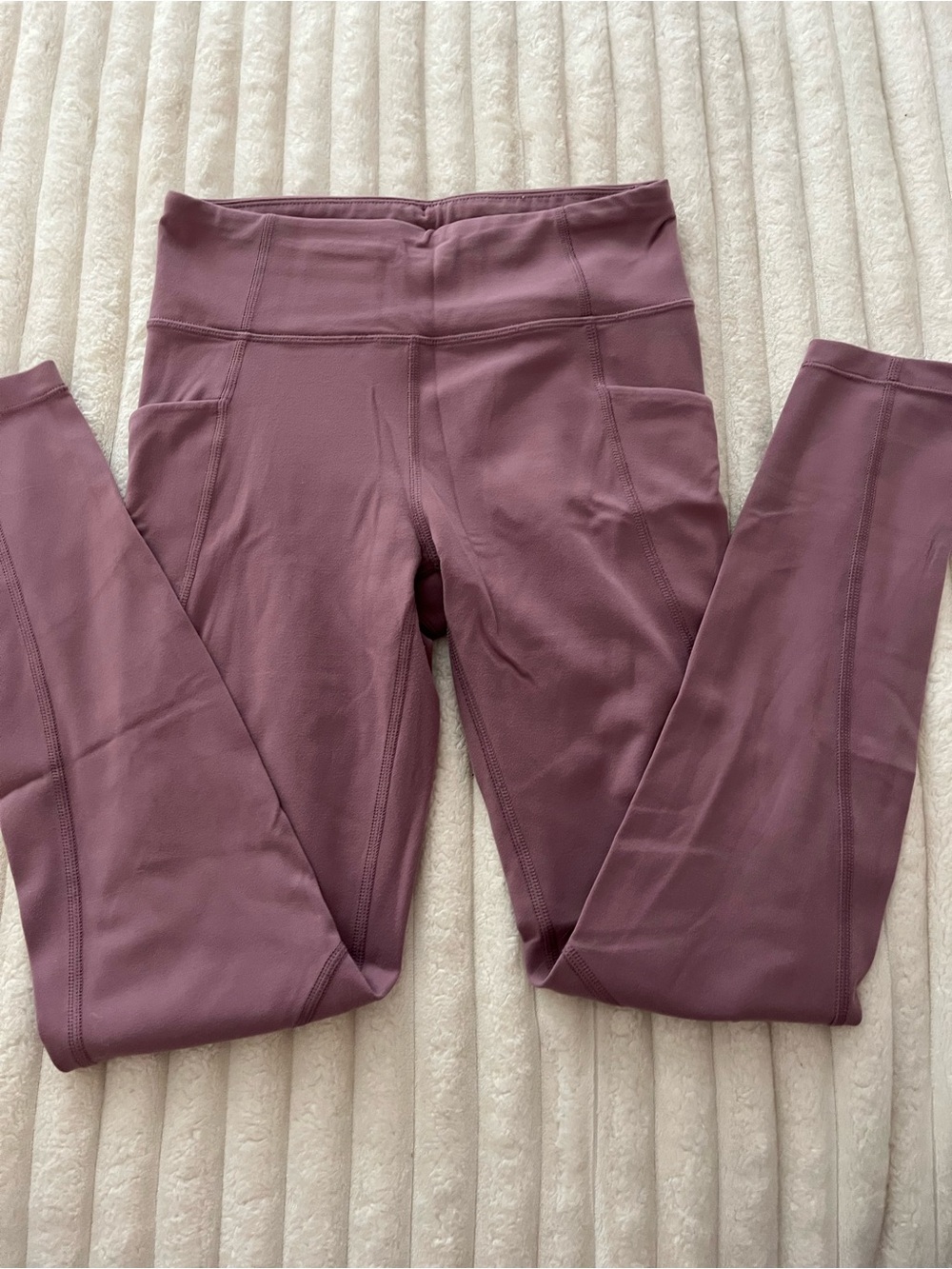 Athleta Girls High-Waist Plum Leggings with Side Pockets